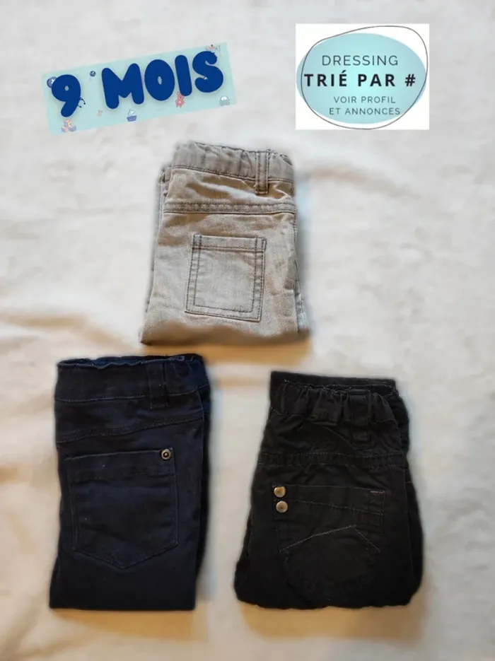 Lot pantalons 9 mois