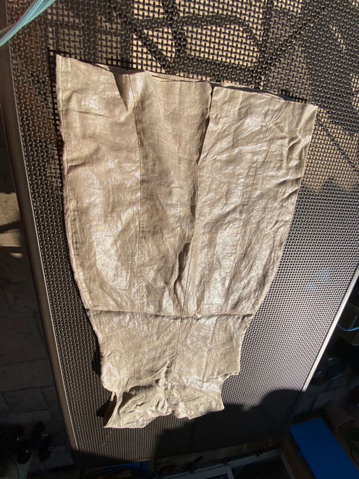 Belle robe  IKKS  lin et soie beige doré 42 - photo numéro 15