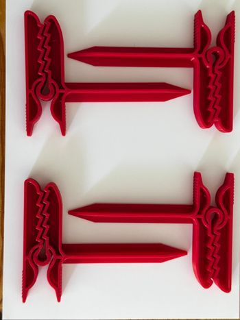 Impression 3D, Lot de 4 pince rouges, pour serviette de plage