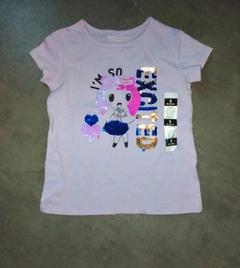 Tee-shirt MC à sequins neuf