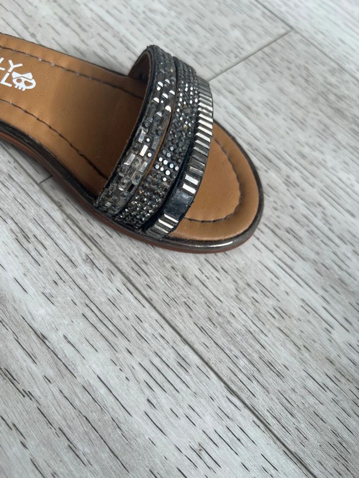 Sandale strass noir - photo numéro 4