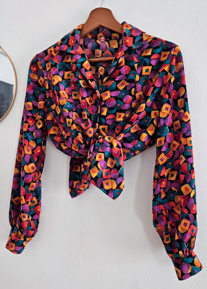 Chemisier à motifs coloré 80's - photo numéro 2
