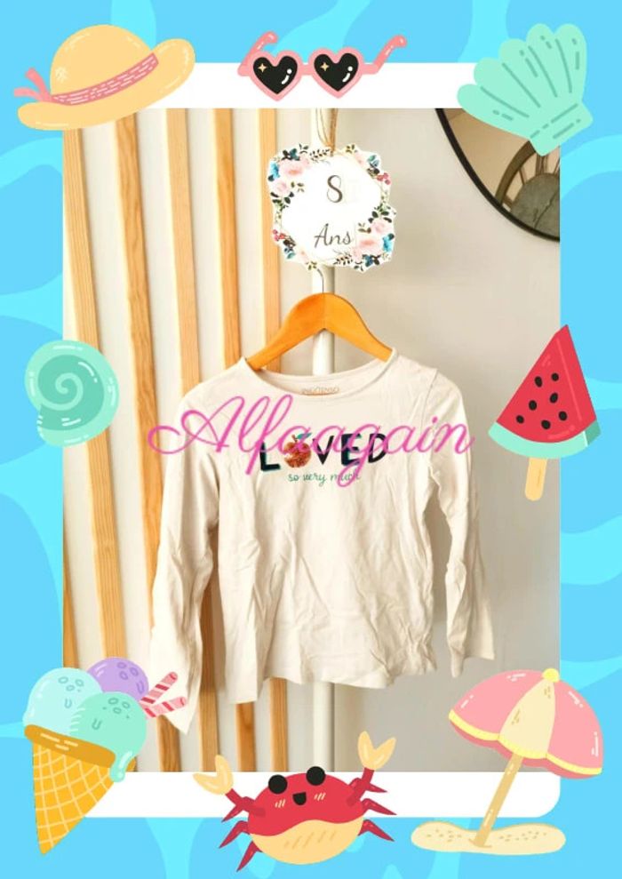 T-shirt blanc extenso 8ans loved