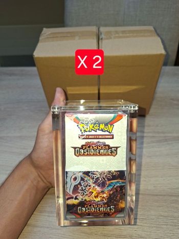 Lot de 2 protections acrylique demi display Pokémon aimantée épaisse 8mm de qualité premium