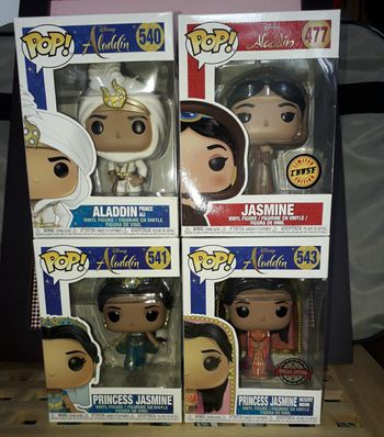 Funko Pop lot de 4 : 3 Princesses Jasmine + 1 Aladdin Disney 477 540 541 543