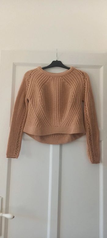 Pull en laine à grosses mailles rose cache cache 38