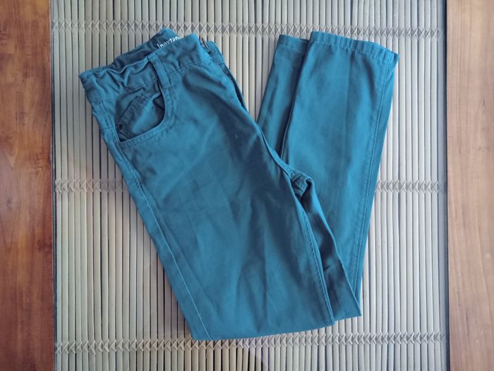 Pantalon en toile vert bouteille 12 ans neuf - photo numéro 2