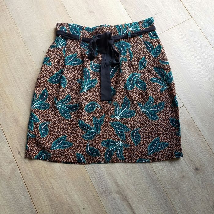 Jupe femme a motifs camaïeu taille 38 multicolore vert noir camel or doré