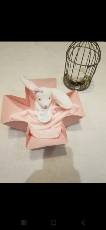 Doudou mouchoir lapin rose