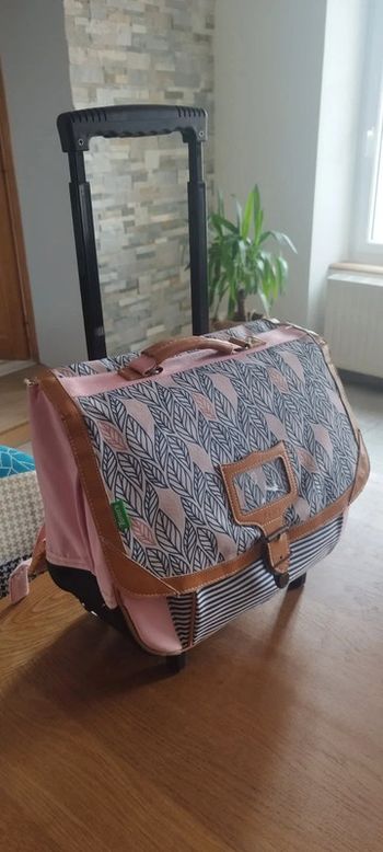 Cartable Tann's trolley création flore + trousse