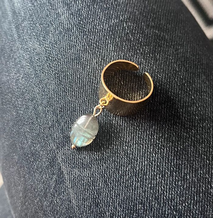 Bague pampille amulette scarabée Labradorite - photo numéro 7