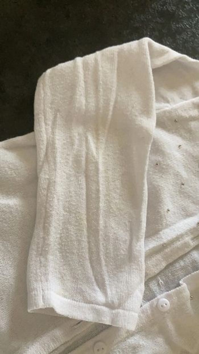 Gilet fin blanc à strass ~ bébé fille 23M - photo numéro 2
