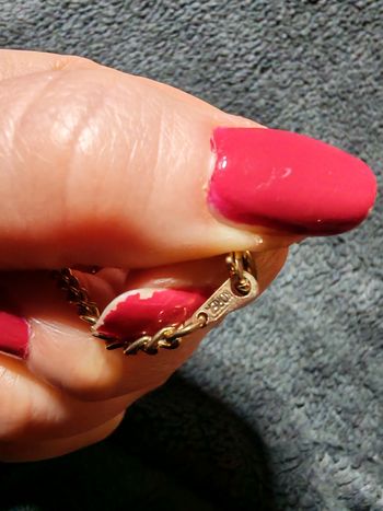 Bracelet maille gourmette  dorée signée