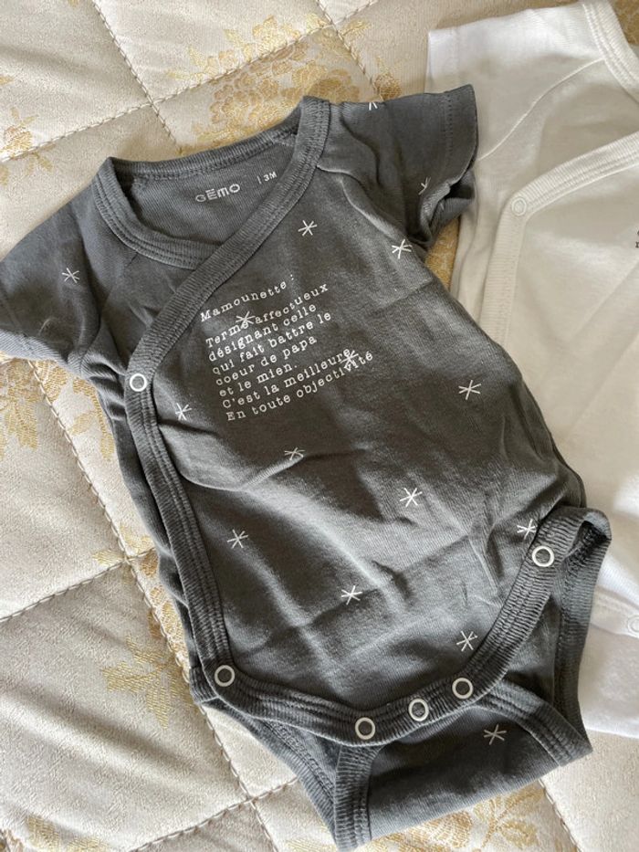 Lot de 2 bodys croisés 3 mois - photo numéro 2