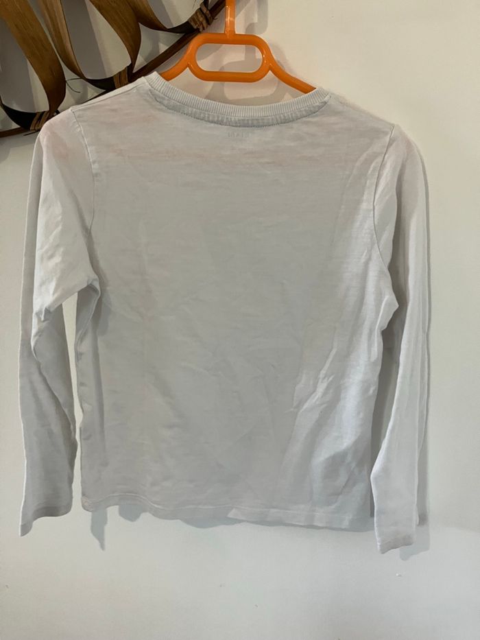 T-shirt manches longues blanc garçon 8 ans Kiabi - photo numéro 2