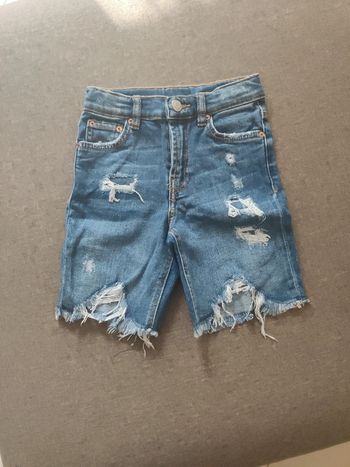 Short en jeans bleu Zara