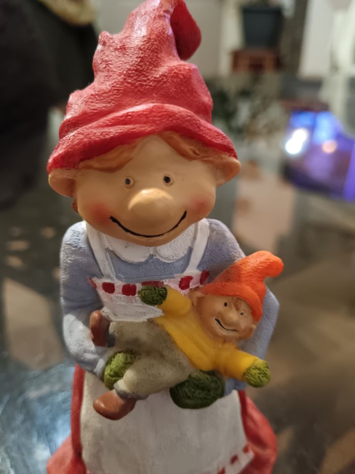 Figurine lutin gnome Maman et son bébé - photo numéro 4