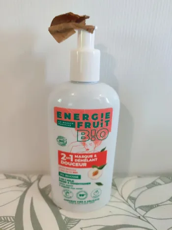 Energie fruit bio 2en1 masque et demelant douceur 0% silicone 300ml valeur 7€
