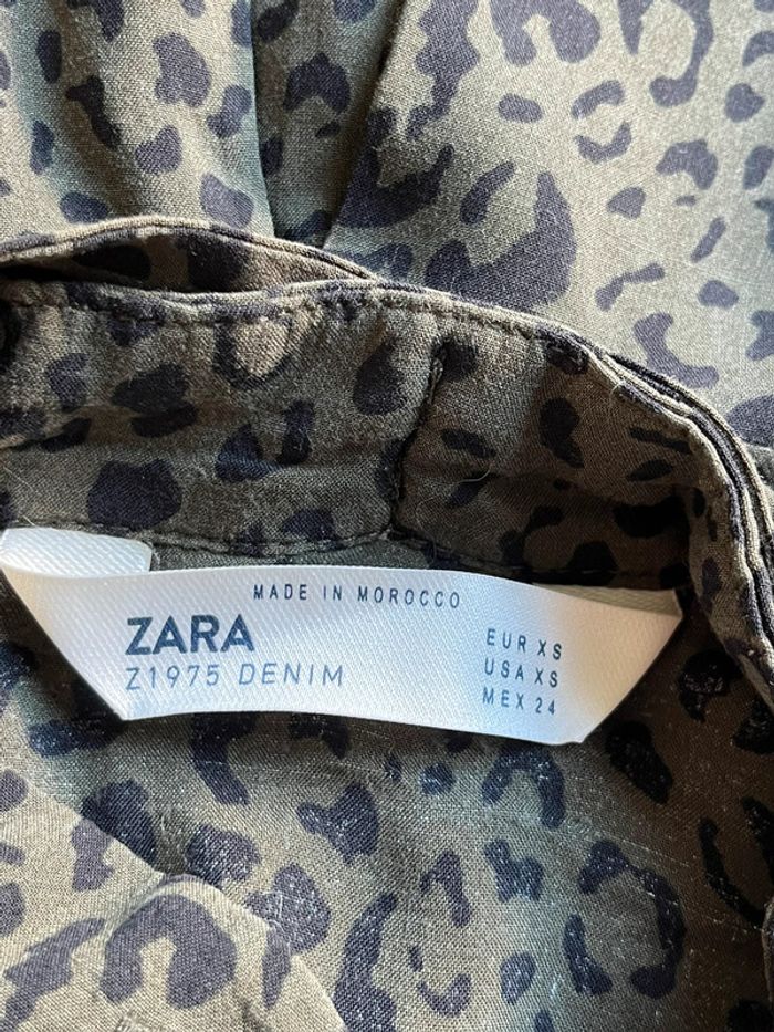 Chemisier kaki motif léopard Zara XS - photo numéro 5