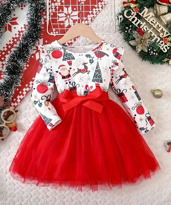 Belle robe noël jupe en tulle 7 ans neuf