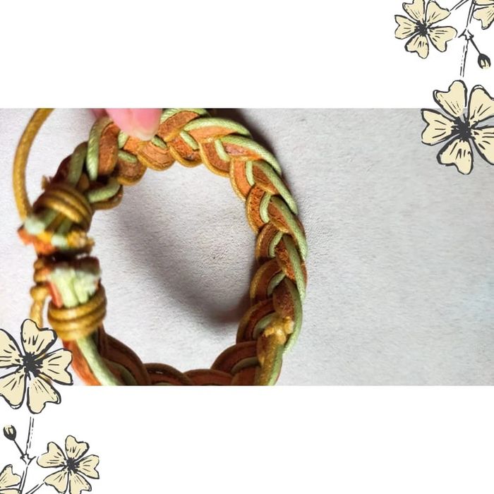 Bracelet tressé en cuir aux tons chauds – Unisexe - photo numéro 5