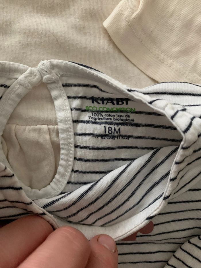 Lot tee-shirts manches longues volantes 18 mois - photo numéro 2