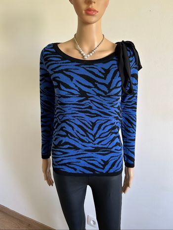 Pull bleu et noir à manches longues Naf Naf taille XS TBE
