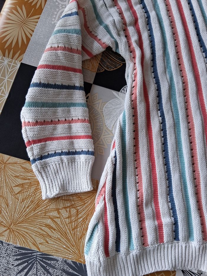 Pull femme à rayures multicolores taille 42-44 - photo numéro 4