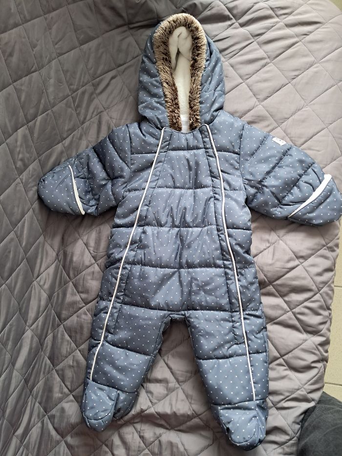 Combinaison Pilote Bébé Bleue à Pois – Doublée Polaire