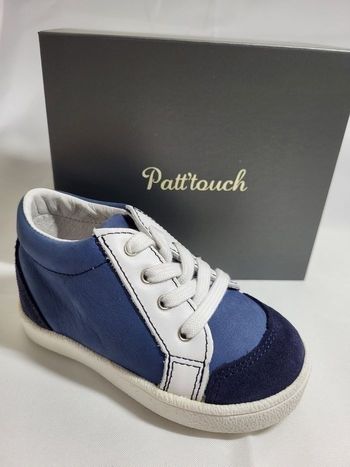 Basket garçon en cuir bleu Point 19 Made in France 🇨🇵