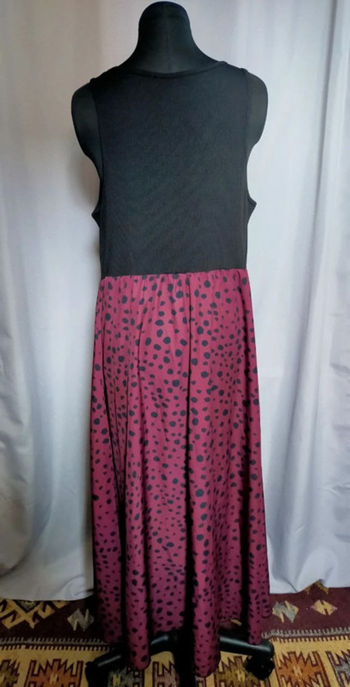 Robe bicolore – haut noir côtelé & jupe rose à pois – Shein Curve – T. 1XL - photo numéro 10