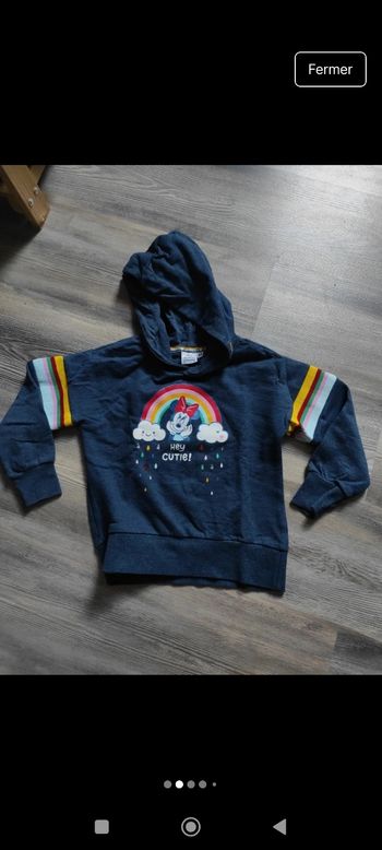 Sweat à capuche Disney Minnie fille 6 ans