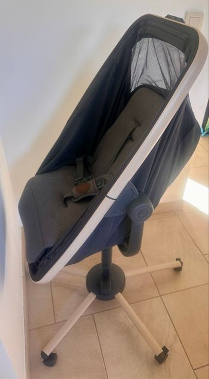 Maxi-Cosi Alba Berceau bébé 3 en 1, Lit bébé, Transat bébé inclinable et Chaise Haute bébé, Tissus 100% recyclés, Naissance à 3 Ans (15 kg), - photo numéro 3