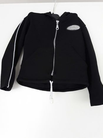 Sweat à capuche noir 24/36 mois