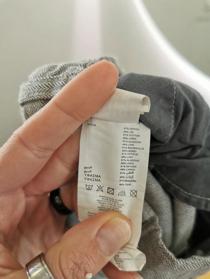 🌺DPAM Très joli short lin et coton gris 3mois - photo numéro 8