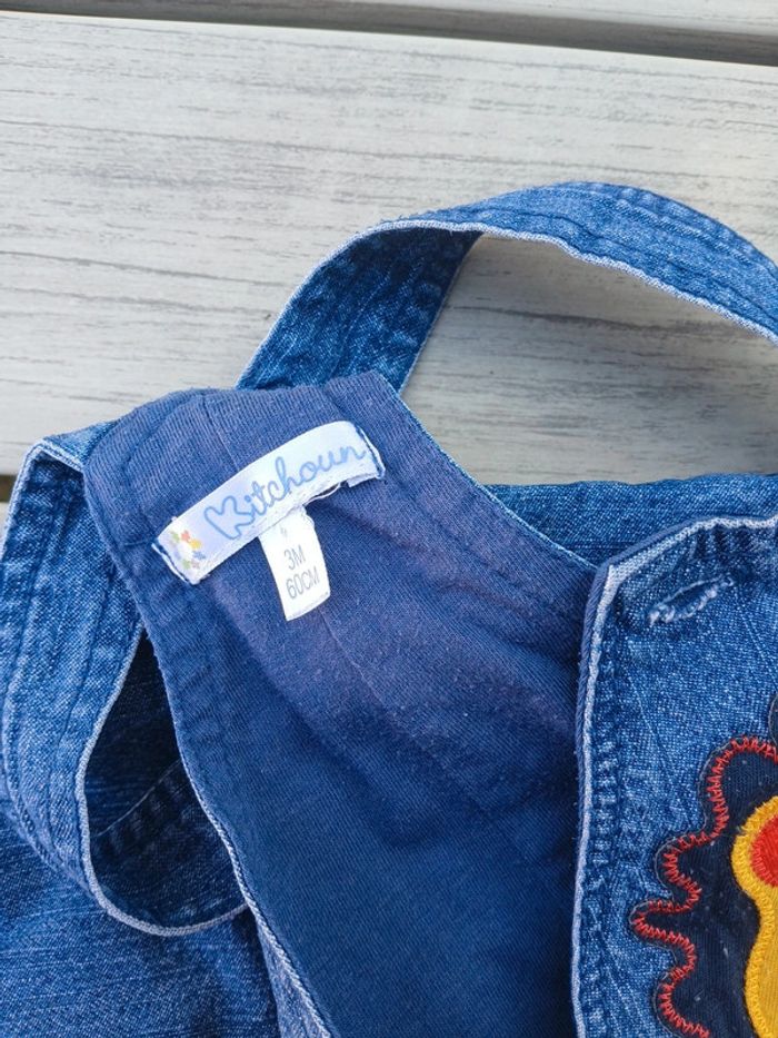 Ensemble salopette jeans 3 mois - photo numéro 3