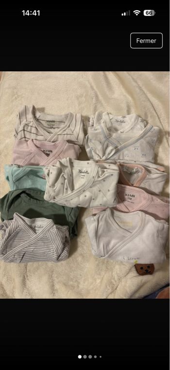 Lot de 12 bodys 1 mois