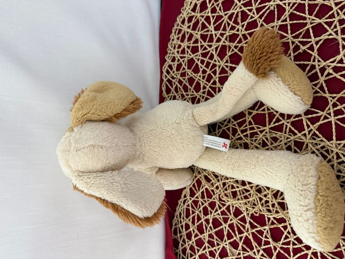 Doudou Chien Blanc Cassé Oreilles Marron Nicotoy - photo numéro 5