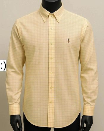 Chemise Ralph Lauren jaune à carreaux - Vintage Y2K - Taille L