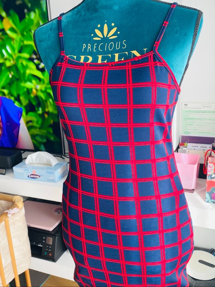 Robe SHEIN Carreaux Bleu Rouge