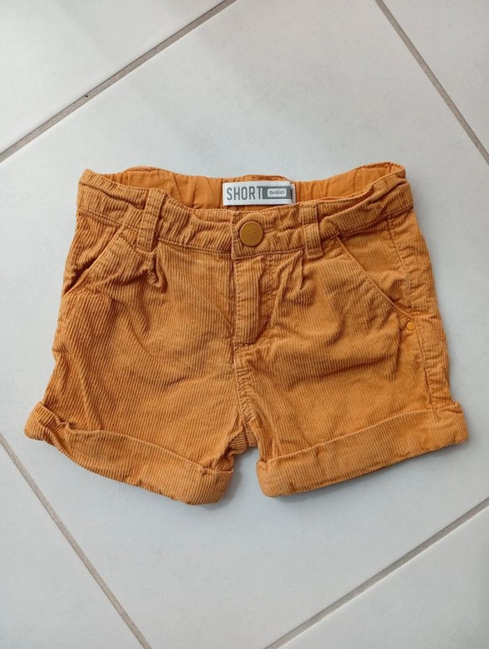 OKAÏDI - short en velours taille 3 ans | jaune moutarde - printemps été automne
