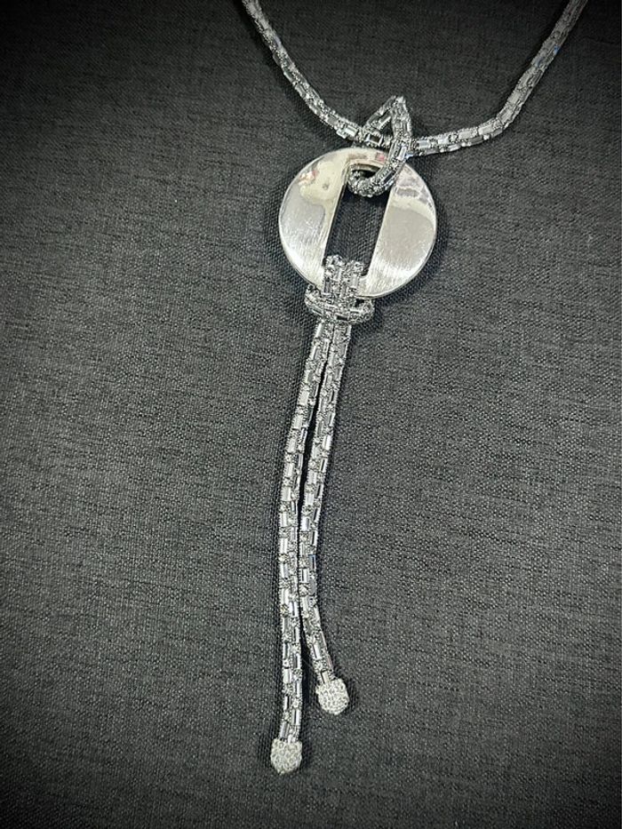 Collier Sautoir Fantaisie Argenté - photo numéro 4