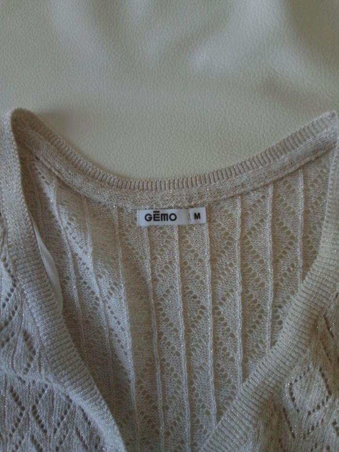 Gilet femme écru  brillant excellent état  taille M - photo numéro 2
