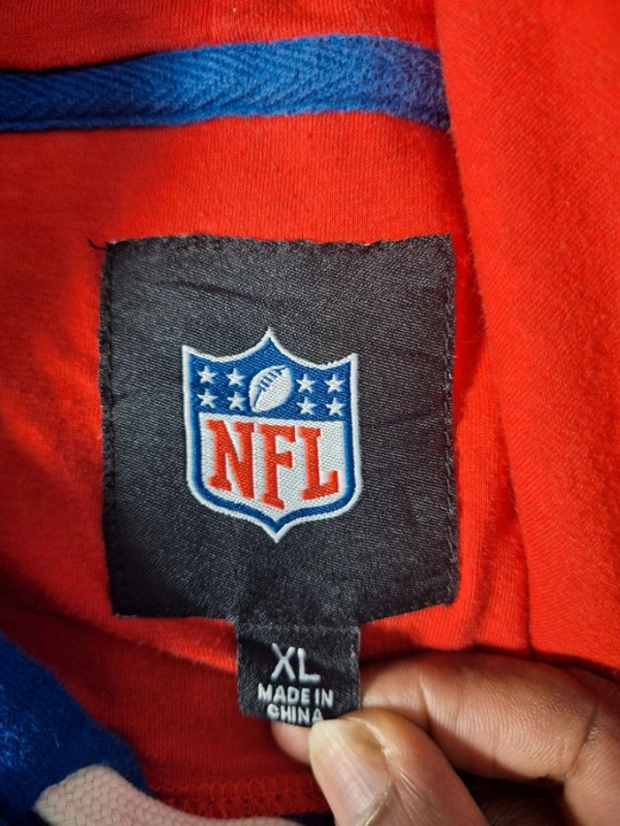 Sweat à capuche hoodie NFL / homme taille XL bleu et rouge/ full broderies ( 293) - photo numéro 8