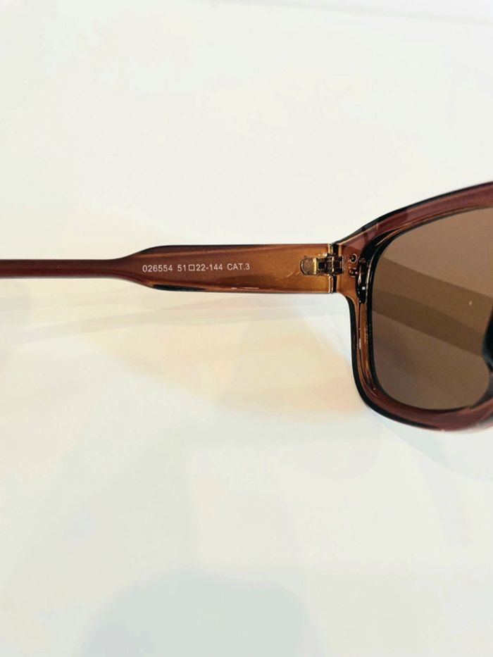 Lunette de soleil mixte marron miel uvprotection catégorie 3 taille moyenne - photo numéro 6