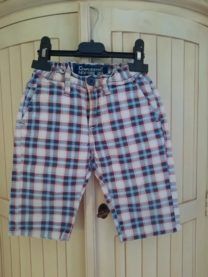 Bermuda pantacourt à carreaux 2/3 ans 98 cm
