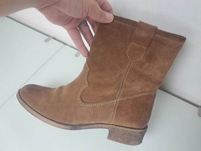 Bocage bottines low boots P.38 marron en cuir - photo numéro 3