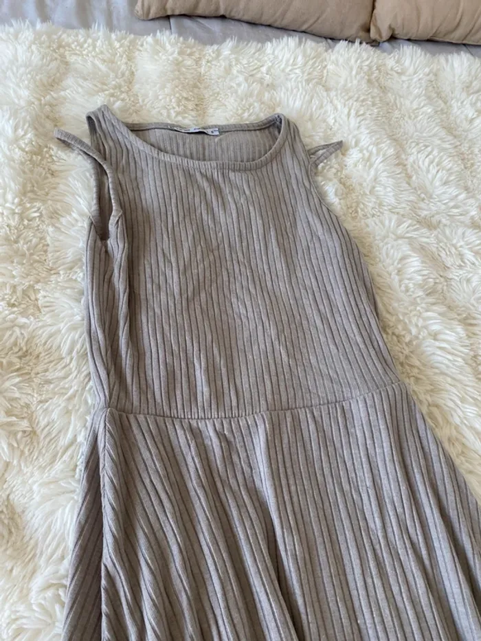 Petite robe beige matière côtelé taille S - photo numéro 2