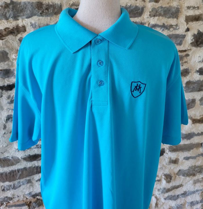 Polo manches courtes bleu turquoise L'Homme Moderne Taille M/L - photo numéro 2
