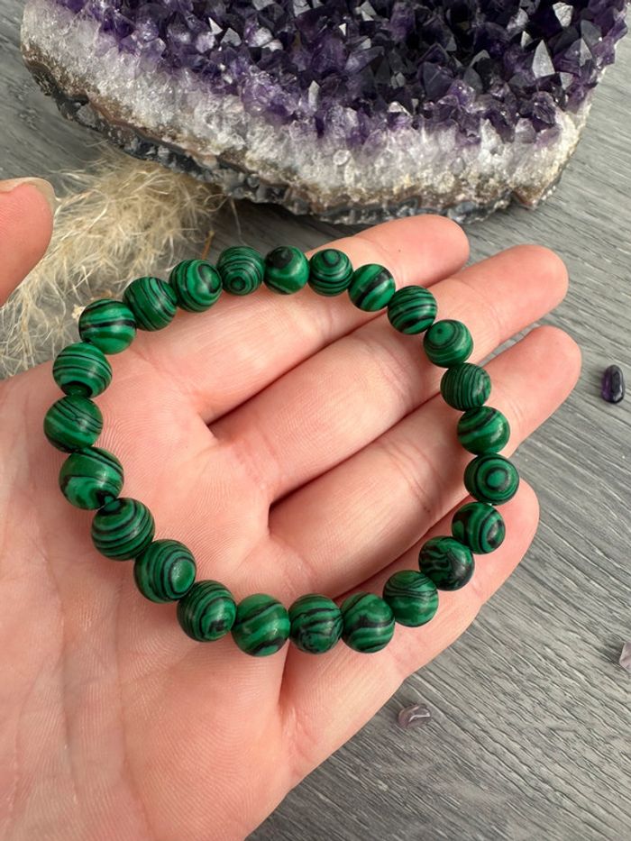Bracelet en Malachite véritable du Chili – Pierre naturelle - photo numéro 4